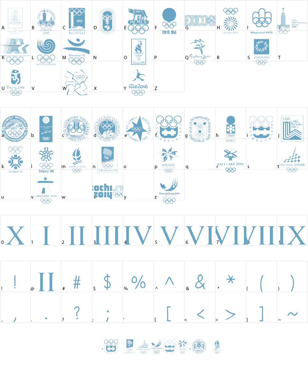 OLYMPIAD XXX Font Character